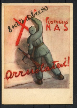 1945 - POSTA MILITARE - LOTTO/42163 - FLOTTIGLIA MAS ARRUOLATEVI - CARTOLINA