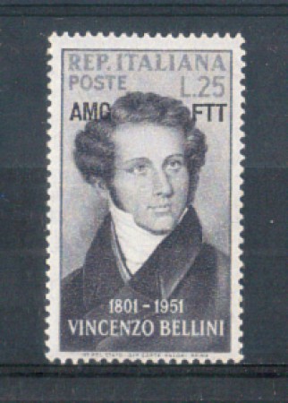 1952 - LOTTO/10311N - TRIESTE A - 25 LIRE VINCENZO BELLINI NUOVO