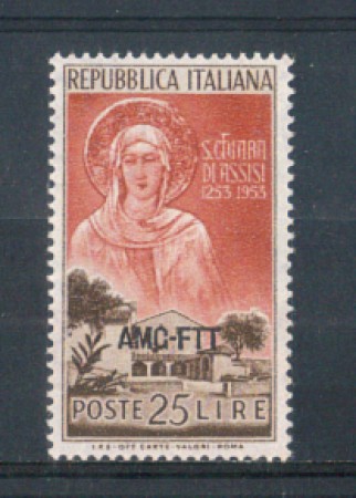 1953 - LOTTO/10352N - TRIESTE A - 25 LIRE S.CHIARA D'ASSISI  NUOVO