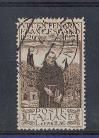 1926 - LOTTO/REG197U - REGNO - 5+ 2,50 LIRE S. FRANCESCO - USATO