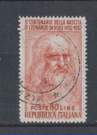 1952 - LOTTO/6177U - REPUBBLICA - 80 LIRE LEONARDO USATO