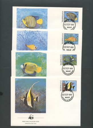 1986 - LOTTO/19240 - MALDIVE - WWF  FAUNA MARINA  FDC.