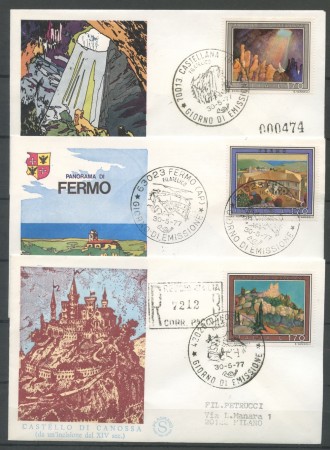 1977 - REPUBBLICA - TURISTICA - 3 BUSTE FDC FILAGRANO VIAGGIATE - LOTTO/27310