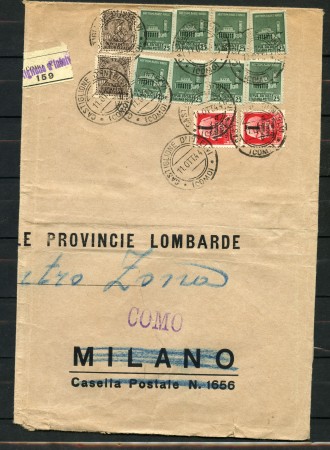 1944 - REBUBBLICA SOCIALE GRANDE BUSTA DA CASTIGLIONE INTELVI PER COMO - LOTTO/30304