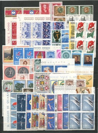 1960/70 - ITALIA REPUBBLICA - 52 QUARTINE NUOVE DIFFERENTI - LOTTO/26261