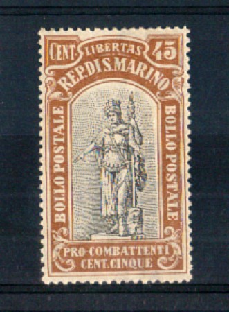 1918 - LOTTO/RSM59L - SAN MARINO - 45c.+5c. PRO COMBATTENTI LING.