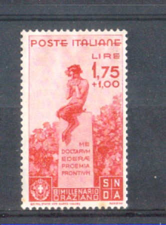 1936 - LOTTO/REG404ND - REGNO - 1,75+1 L. BIMIL. ORAZIO - NUOVO