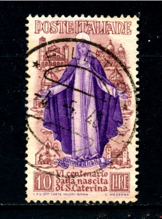 1948 - REPUBBLICA - 10 LIRE S. CATERINA - USATO - LOTTO/25224