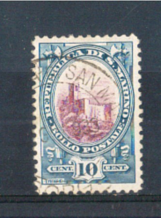 1929 - LOTTO/RSM142U - SAN MARINO - 10c.AZZURRO E LILLA USATO