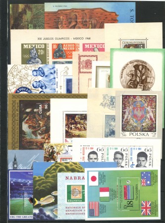 Mondo - COLLEZIONE DI 50 FOGLIETTI NUOVI/USATI/LINGUELLATI DIFFERENTI - LOTTO/29886
