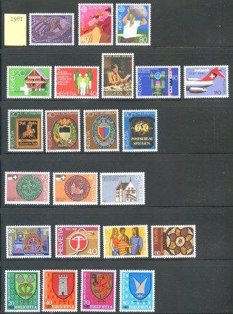 1981 - SVIZZERA - LOTTO/39457 - ANNATA COMPLETA 23v. - NUOVI