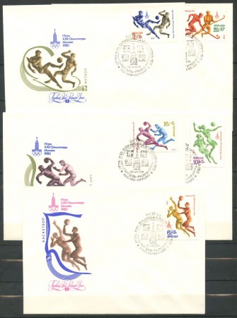 1979 - RUSSIA - PREOLIMPICA  SPORT COLLETTIVI - 5 BUSTE FDC - LOTTO/27199