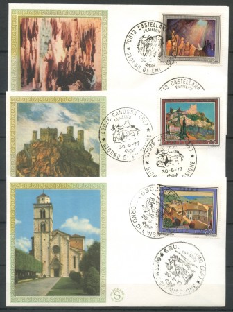 1977 - REPUBBLICA - TURISTICA - 3 BUSTE FDC FILAGRANO - LOTTO/27309