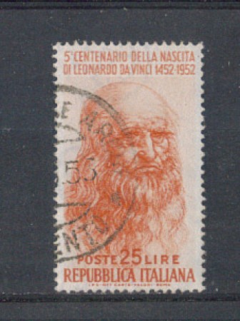 1952 - LOTTO/6175U - REPUBBLICA - 25 LIRE LEONARDO USATO