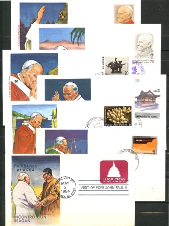 1984 - LOTTO/38641 - VIAGGIO DI PAPA G.PAOLO II° ALASKA/COREA/TAILANDIA - 13 BUSTE