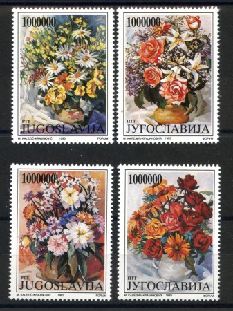 1993 - JUGOSLAVIA - LOTTO/38619 - BOUQUETS DI FIORI 4v. - NUOVI