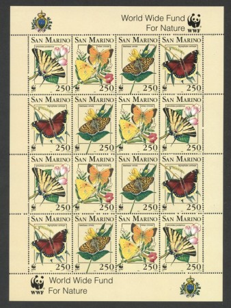1993 - SAN MARINO - LOTTO/42979 - FARFALLE 4v. -  MIIFOGLIO DI 4 SERIE - NUOVOI