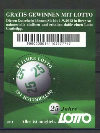2011 - AUSTRIA - GIOCO DEL LOTTO - FOGLIETTO - NUOVO - LOTTO/33358