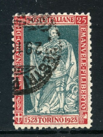 1928 - REGNO - 25c. EMANUELE FILIBERTO - USATO - LOTTO/27058