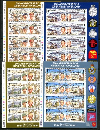 1994 - MAN - SBARCO IN NORMANDIA - 4 MINIFOGLI NUOVI - LOTTO/36054