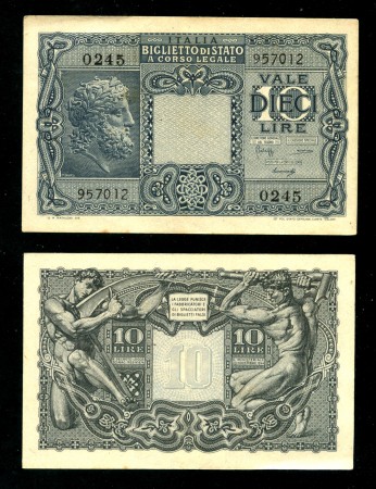 1944 - LOTTO/16192A - LUOGOTENENZA - 10 LIRE TESTA DI GIOVE - FDS
