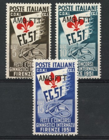 1951 - LOTTO/13239 - TRIESTE A - CONCORSI GINNICI 3v. - NUOVI