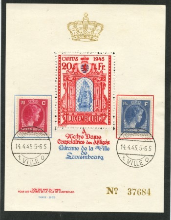 1945 - LOTTO/19429 - LUSSEMBURGO - FOGLIETTO CARITAS AFFRANCATO