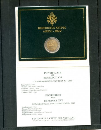 2005 - VATICANO - 2 EURO GIORNATA DELLA GIOVENTU' IN FOLDER - LOTTO/M33918