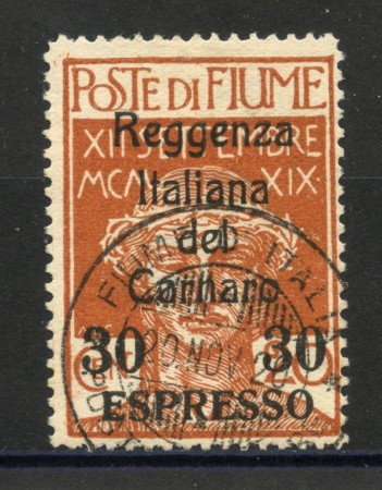 1920 - FIUME - LOTTO/39781 - 30c. SU 20c. OCRA ESPRESSO - USATO
