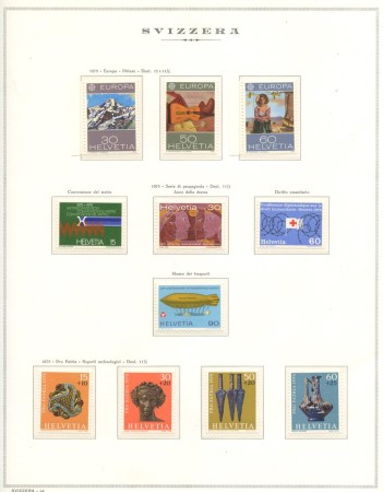 1975/1981 - SVIZZERA - LOTTO/47634 - COLLEZIONE COMPLETA DI  174 FRANCOBOLLI + 1 FOGLIETTO NUOVI