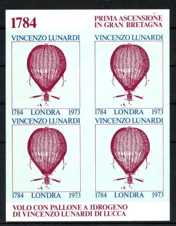 1973 - ITALIA - LOTTO/41660 - FOGLIETTO DI 4 CHIUDILETTERA  VINCENZO LUNARDI