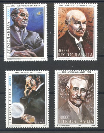 1993 - JUGOSLAVIA - LOTTO/38615 - UOMINI ILLUSTRI 4v. - NUOVI