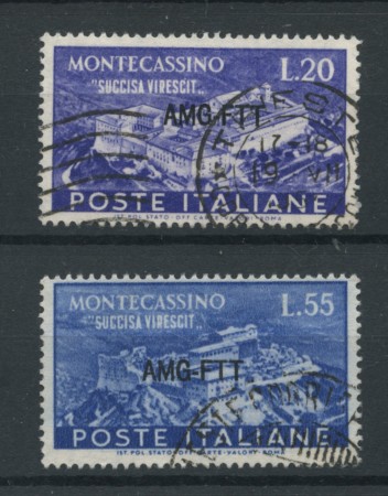 1951 - LOTTO/14699 - TRIESTE A - ABBAZIA DI MONTECASSINO 2v. - USATI