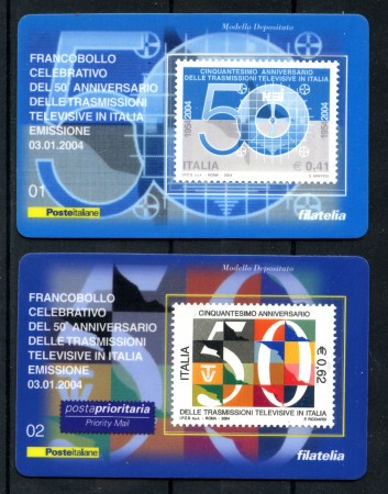2004 - LOTTO/REP2772CPT - REPUBBLICA - 50° TELEVISIONE - TESSERE FILATELICHE