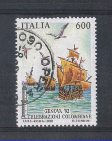 1992 - LOTTO/6997BU - REPUBBLICA - 600 L. GENOVA 92 - USATO