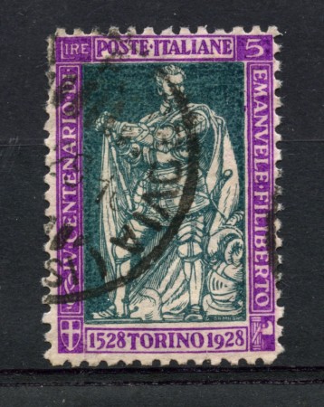1928 - LOTTO/24621 - REGNO - 5 LIRE EMANUELE FILIBERTO - USATO