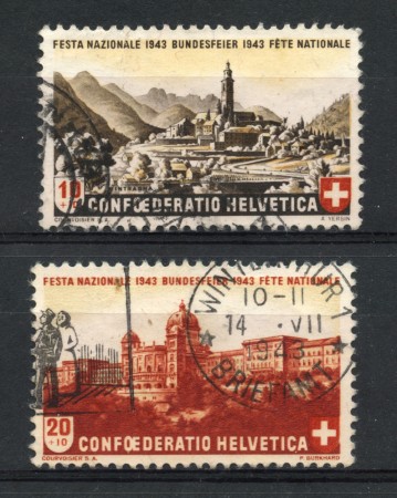 1943 - LOTTO/22300 - SVIZZERA - PRO PATRIA 2v. - USATI