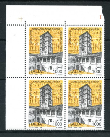 1996 - LOTTO/REP2250Q - REPUBBLIA - ABBAZIA DI FARFA - QUARTINA