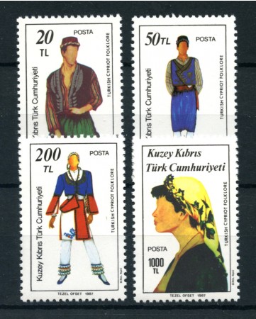 1987 - CIPRO TURCA - LOTTO/19632 - FOLCLORE 4V. - NUOVI