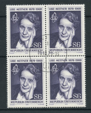 1978 - LOTTO/16402QU - AUSTRIA - LISE MEITNER - QUARTINA USATA