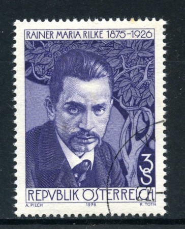 1976 - AUSTRIA - R.M.RILKE POETA - USATO - LOTTO/28083
