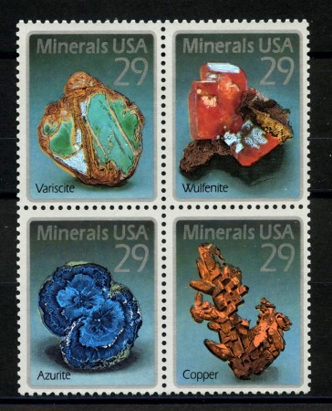 1992 - STATI UNITI - MINERALI 4v. - NUOVI - LOTTO/35723