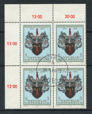 1979 - LOTTO/16414QU - AUSTRIA - CITTA' DI ROTTENMANN - QUARTINA USATA