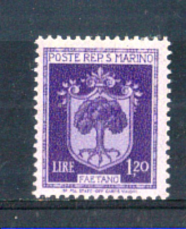 1945 - LOTTO/RSM285L - SAN MARINO - 1,20 LIRE STEMMI LING.