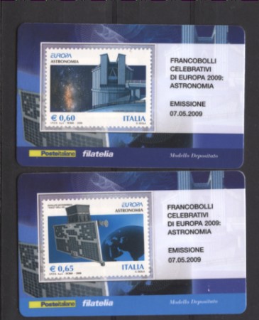 2009 - LOTTO/REP3138CPT - REPUBBLICA - EUROPA ASTRONOMIA TESSERE FILATELICHE