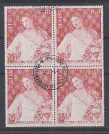 1976 - LOTTO/6648UQ - REPUBBLICA - TIZIANO - QUARTINA USATA
