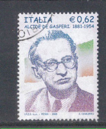 2005 - LOTTO/7535U - REPUBBLICA - A. DE GASPERI - USATO