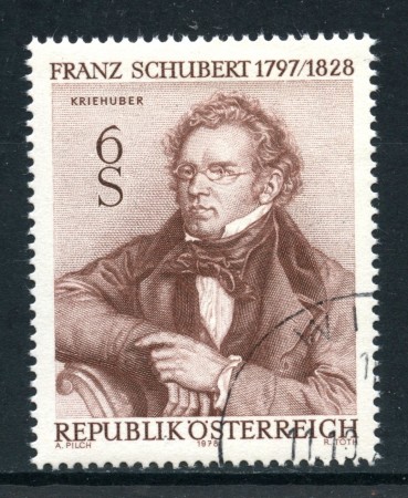 1978 - AUSTRIA - FRANZ SCHUBERT - USATO - LOTTO/28123