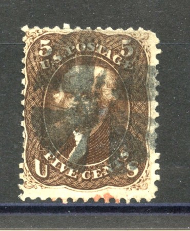 1861/62 - STATI UNITI - LOTTO/40815 - 5 Cent. BRUNO T. JEFFERSON - USATO
