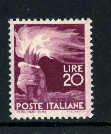 1945 - REPUBBLICA - 20 LIRE DEMOCRATICA - NUOVO - LOTTO/30421